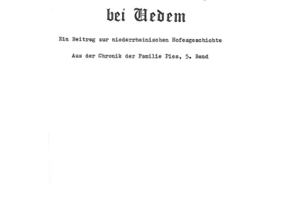 Cover: Wickeren und Gravenhorst bei Uedem. - Pies, Elke