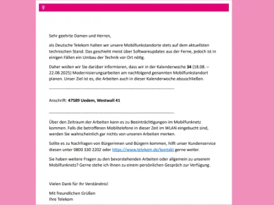 Arbeiten der Telekom KW 34