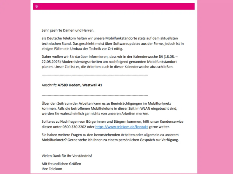 Arbeiten der Telekom KW 34